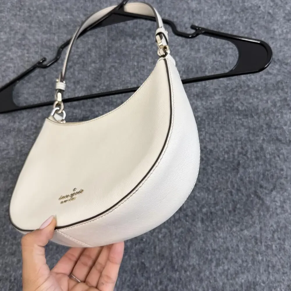 Kate Spade Paige Convertible Crossbody Shoulder Bag White Leather Minimalist